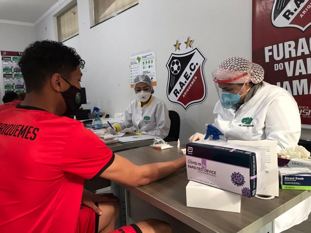 PROTOCOLO: Jogadores do Real Ariquemes realizam testes de Covid-19 visando o Estadual