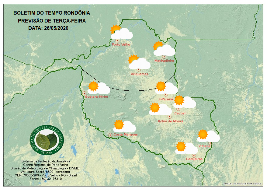  CLIMA: Temperaturas continuam amenas nesta terça-feira (26) em Rondônia