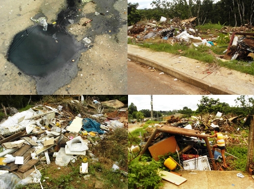 Mau cheiro de esgoto entupido e acúmulo de lixo revoltam moradores do bairro São Sebastião I - Confira fotos