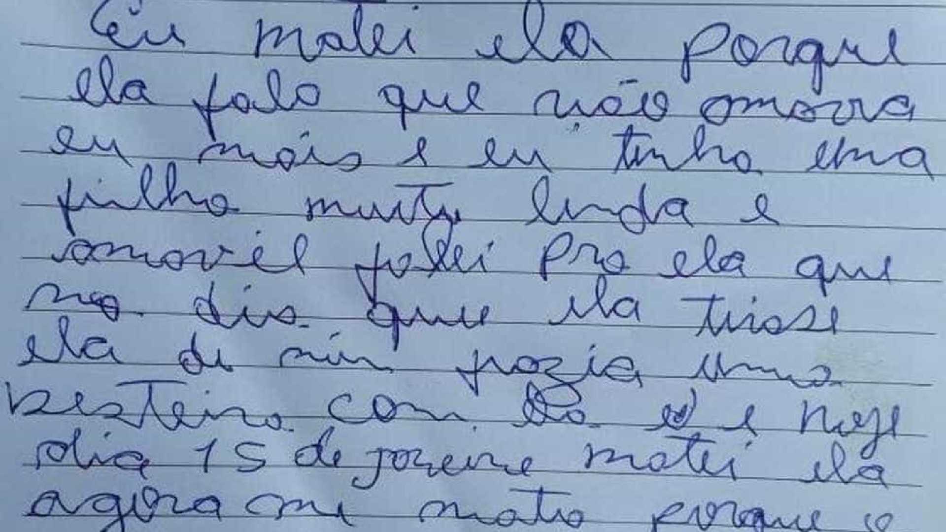 Asfixiada: Homem deixa carta após assassinar ex: 'Matei porque não me amava'