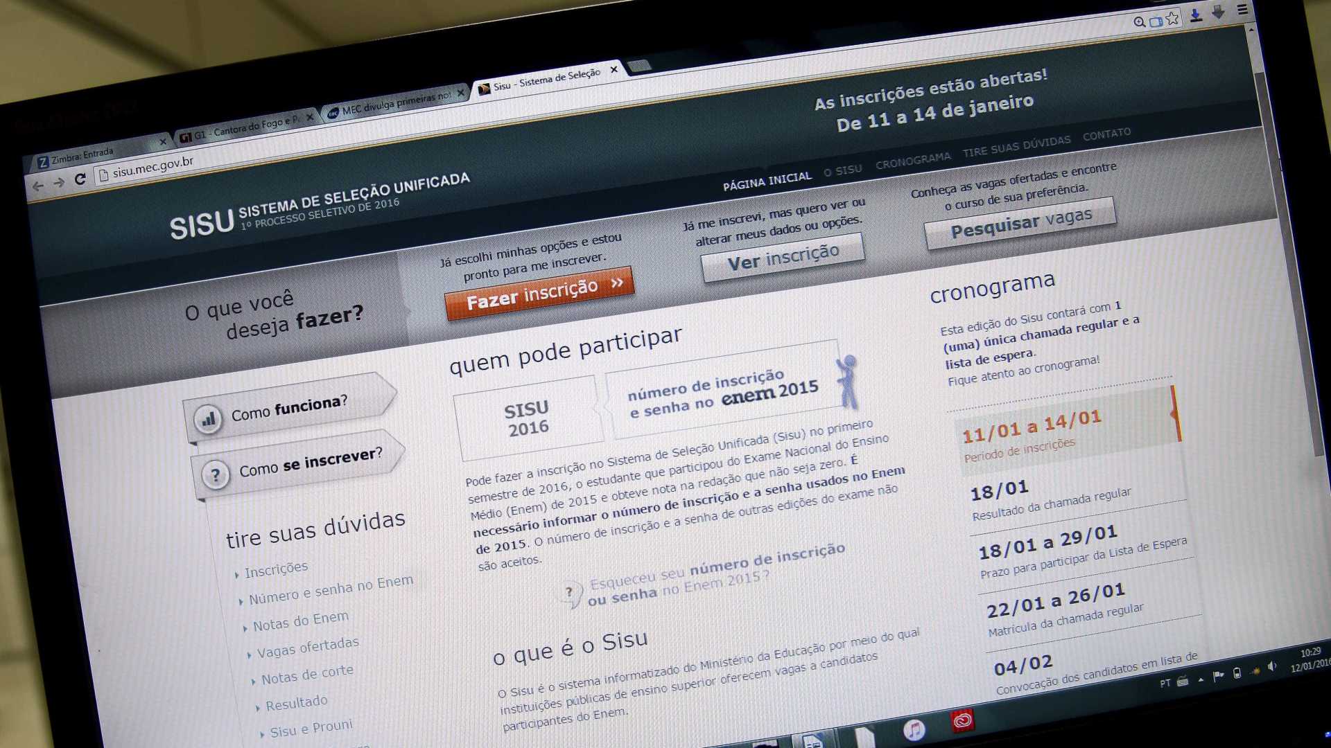 ERRO NO SISTEMA: Falha no Sisu permite que estudantes acessem conta de outros candidatos