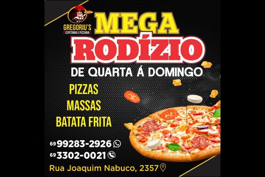 RODÍZIO: Fartura se encontra na pizzaria Gregoriu’s 