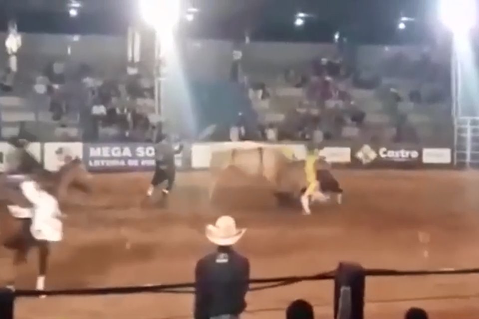 VÍDEO CHOCANTE: Peão morre após ser pisoteado por touro em rodeio; assista