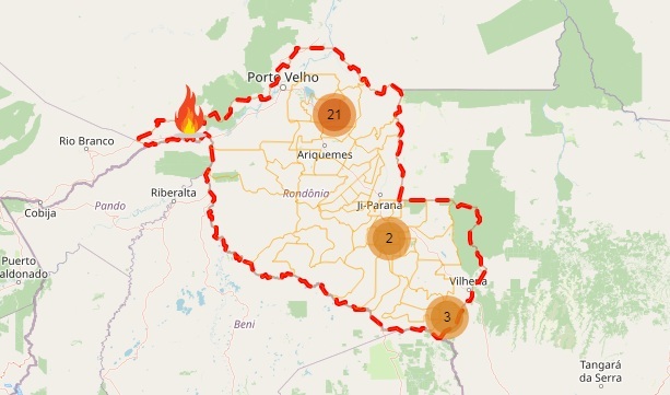 NOVA FERRAMENTA: Veja focos de queimadas em RO pelo Rondoniaovivo em tempo real