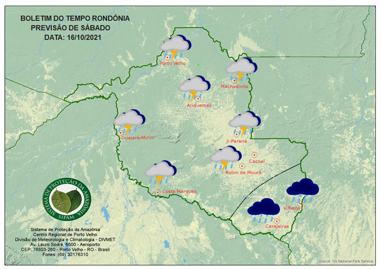 CLIMA: Sipam prevê frente fria para este sábado (16) em Rondônia