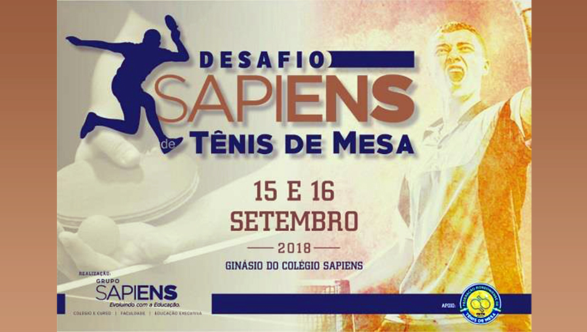 INSCRIÇÃO: Grupo Sapiens realiza desafio de Tênis de Mesa com Hugo Hoyama