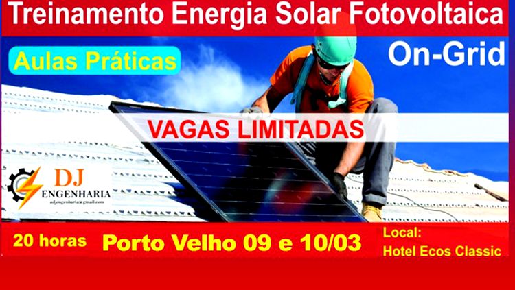 VAGAS LIMITADAS: Inscrições abertas para treinamento Energia Solar Fotovoltaica