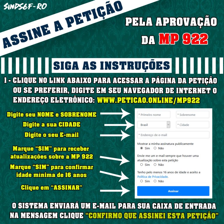 MP 922: Abaixo assinado do Sindsef recolhe mais 500 assinaturas; entenda e assine