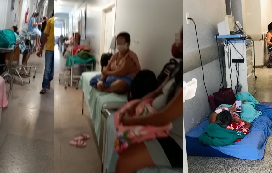 CAOS: Grávidas são internadas no corredor e no chão na maternidade do HB; VÍDEO