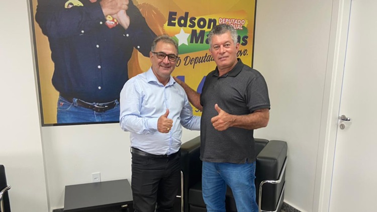 DEPUTADO: Edson Martins recebe vereador Ademilson do Foto de Nova Brasilândia d’Oeste