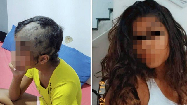 CRUEL: Bombeiro agride e raspa o cabelo da filha após ver vídeo com cigarro e bebida