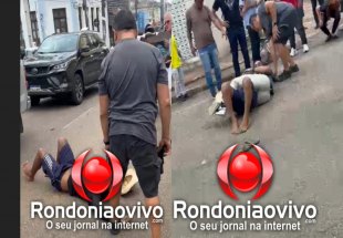 VÍDEO: Acusado de roubar celular de mulher é contido por populares no Centro