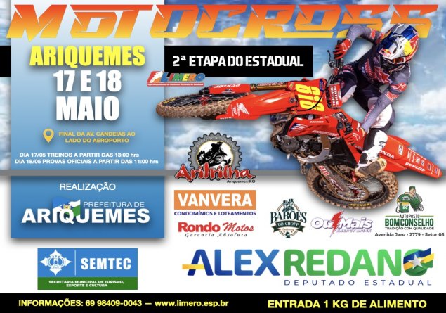 MOTOCROSS: 2° etapa do estadual em Ariquemes no final de semana