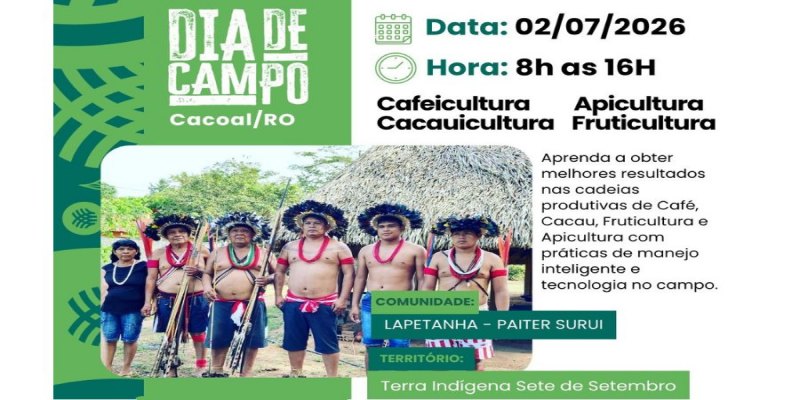 AGRICULTURA: SENAR/RO realiza Dia de Campo em terra indígena para impulsionar café, cacau 