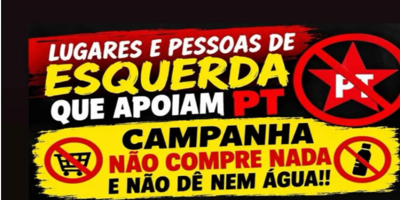 TÁTICA N@Z1ST@: Mensagens estimulam boicote a comércios de Rondônia após reeleição de Lula