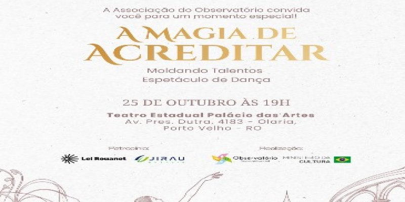 ESPETÁCULO: Ballet gratuito celebra talentos de crianças e adolescentes em Porto Velho
