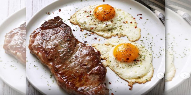 COMER O QUE É BOM: Bife e ovos juntos formam uma combinação poderosa para o crescimento muscular